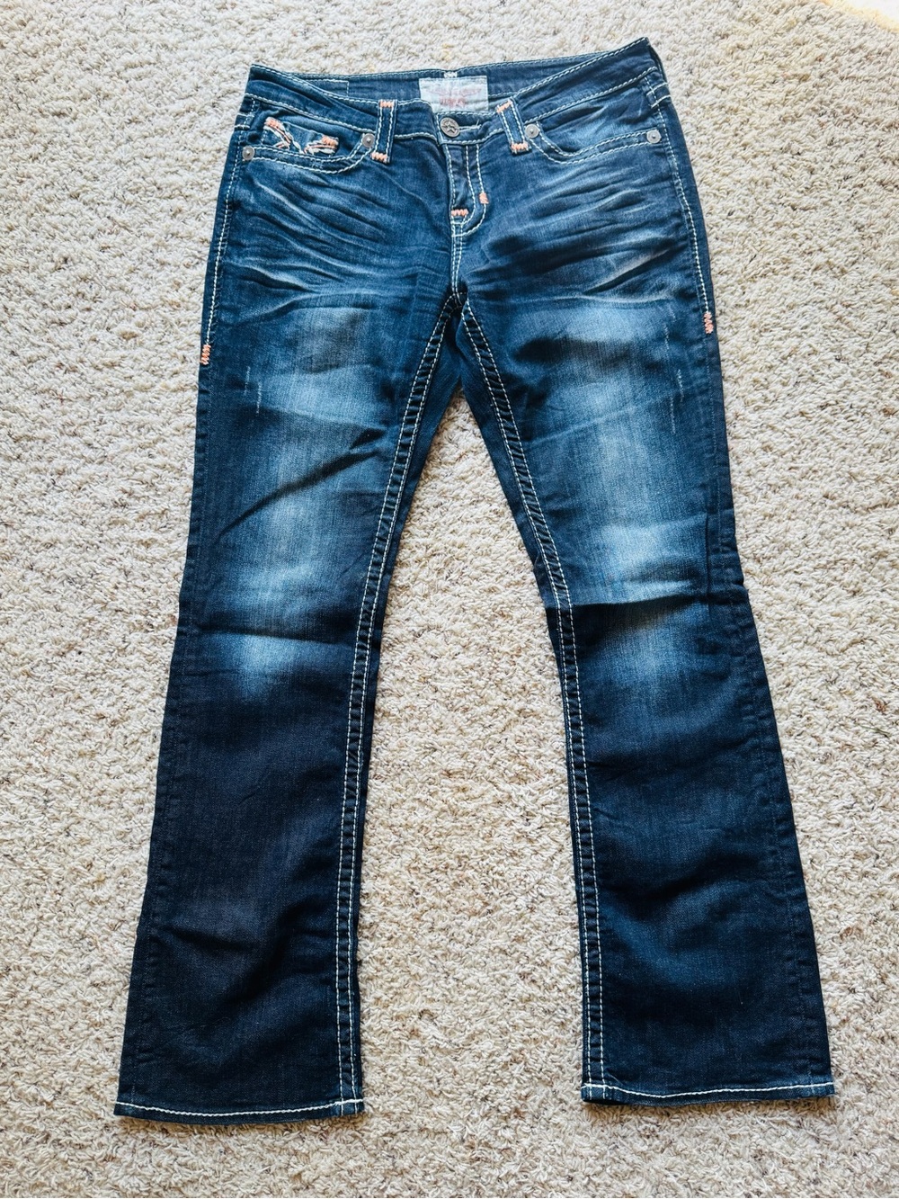 Big Star “Liv” Dark Wash Blue Stretch Bootcut Jeans, Women’s size 31L